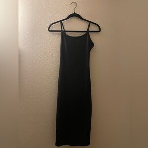 Black Spaghetti Strap Midi Dress